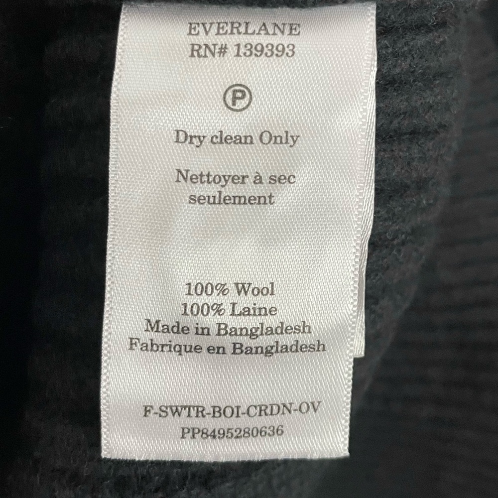 Everlane Women's The Felted Merino Wool Cocoon Cardigan Sweater Black NWT - Picture 11 of 13